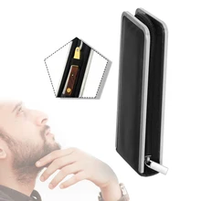 Мужской Дорожный макияж прямой бритвенный станок сумка безопасный бритвенный нож Чехол Держатель двухсторонний бритвенный нож борода имитация кожи