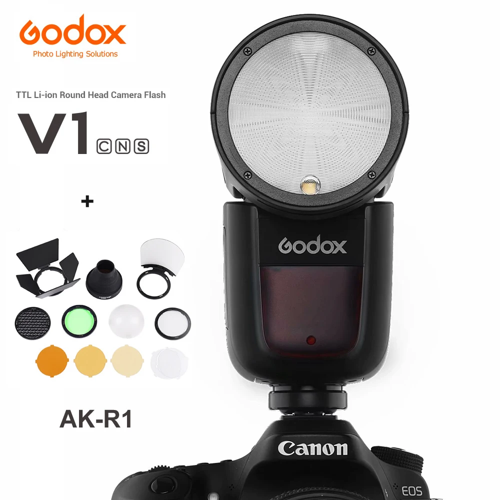 US $299.00 Godox V1 Flash V1C V1N V1S V1F V1O TTL 18000s HSS Lithium Battery Speedlite Flashlight Flash For Canon Nikon Sony Fuji Camera