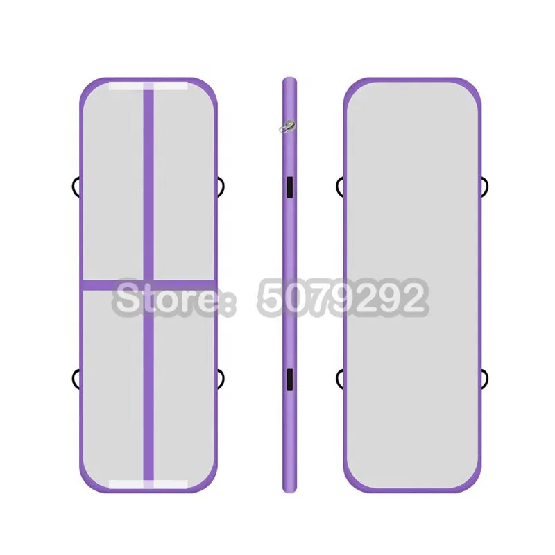 Подгонянный размер надувные воздушные коврики 1-3 м гимнастический мат для обучения DWF материал Tumbling Коврик Для дорожки Горячая воздушный пол - Цвет: purple cross line