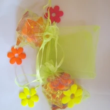 100 шт 13*18 см светло-зеленая Органза Подарочная сумка Стенд для ювелирных украшений Сумки на шнурке сумка для браслета/ожерелья Мини сумка из пряжи