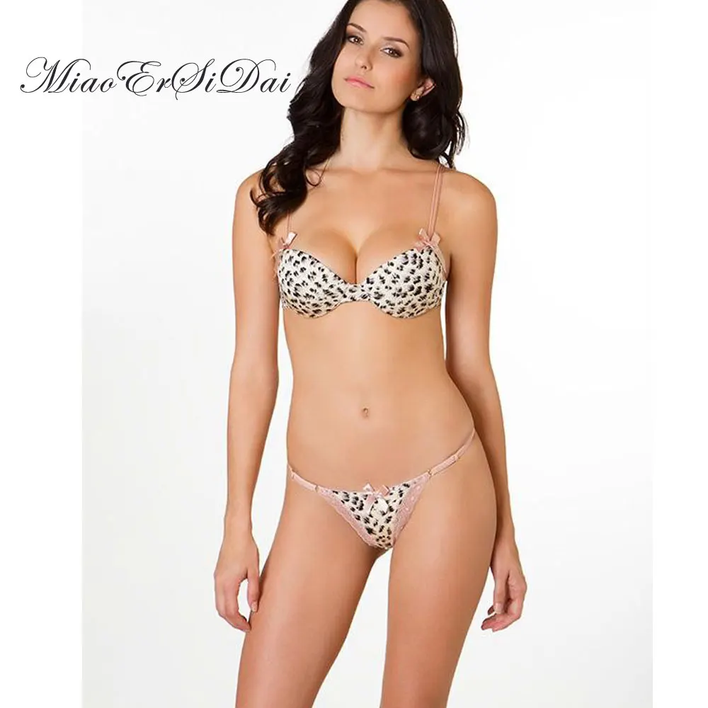 miaoersidai women bra set plus size printing leopard have 32a 34b 32a bra size