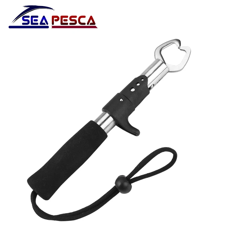 

SEAPESCA Portable Fishing Gripper Stainless Steel Fish Grip Lip Lock Carp Fishing Lure Tackle Fish Plier Grab Tool JK200
