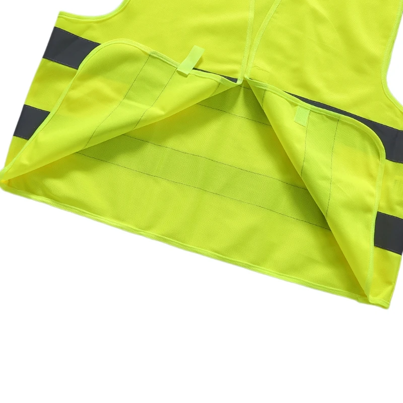 High Visibility Safety Vest Reflective Strip Zipper Jacket Construction Traffic
