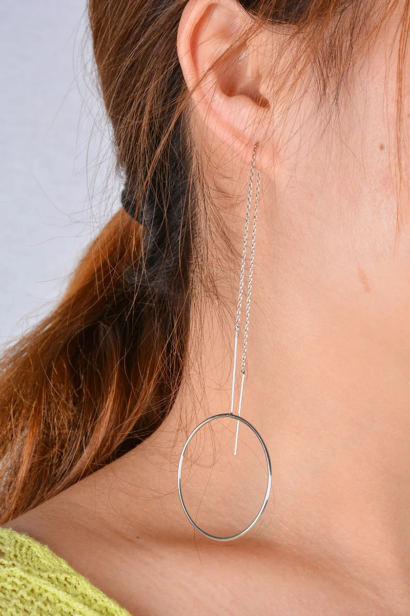 Женские большие золотистые серьги кольца brincos de argola aros largos bijoux Длинные круглые