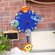 Handmade Craft Kit Space Style Wall Hanging Clock Kids's Room Decoration Planet Practical Wall Clock DIY Craft Boy Birthday Gift Handmade Craft Kit Space Style Wall Hanging Clock Kids's Room Decoration Planet Practical Wall Clock DIY Craft Boy Birthday Gift