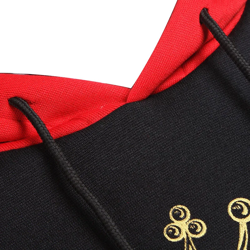 Взрослый унисекс Хэллоуин Пара Толстовка Король Королева Костюм Черный Косплей крутой пуловер спортивный свитер поло пальто для мужчин женщин плюс размер