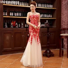 Robe de soiree,, красное, кружевное, длинное, тонкое, кружевное, Русалка, с открытыми плечами, вечернее платье, vestido de festa, платья для выпускного вечера, Омбре, платье