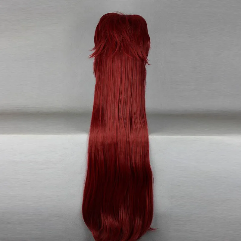 MCOSER 90 см Длинные Синтетические прямые темно-красный костюм для косплея парик высокотемпературные волокна волос 343A
