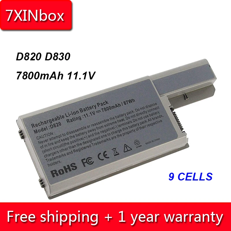 7XINbox 9ell 7800mAh 11 1 V Аккумулятор для ноутбука Dell Latitude D820 D830 D531 D531N Precision M65 M4300 XD735 YD624 DF192