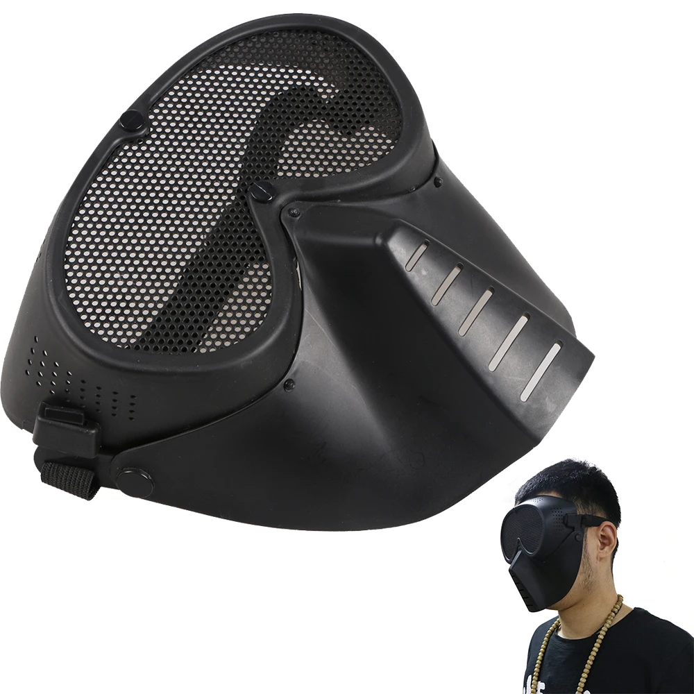 

CS Mask Face Protector for Shooting Archery Tactical Outdoor Game Tag Safety Protective Black Mesh Hunting Party Guard Bow