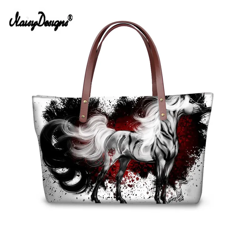 

Lady Women's Shopping Bag Horse Unicorn Tote Bag Women Casual Shoulder Bags for Girls Famous Brand Large Shopping Totes Laser