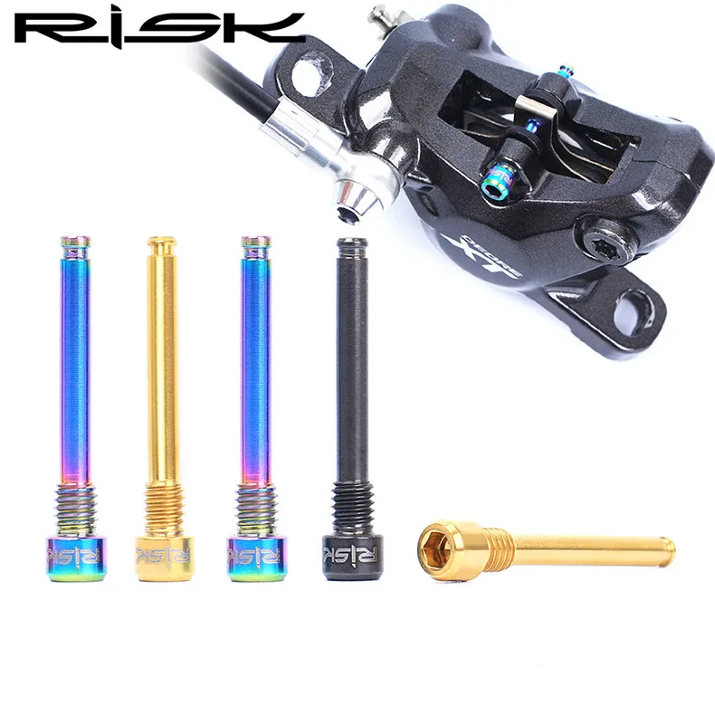 RISK Mtb Bike Hydraulic Brake Caliper Bolts Titanium M4 Brake Pads Plug