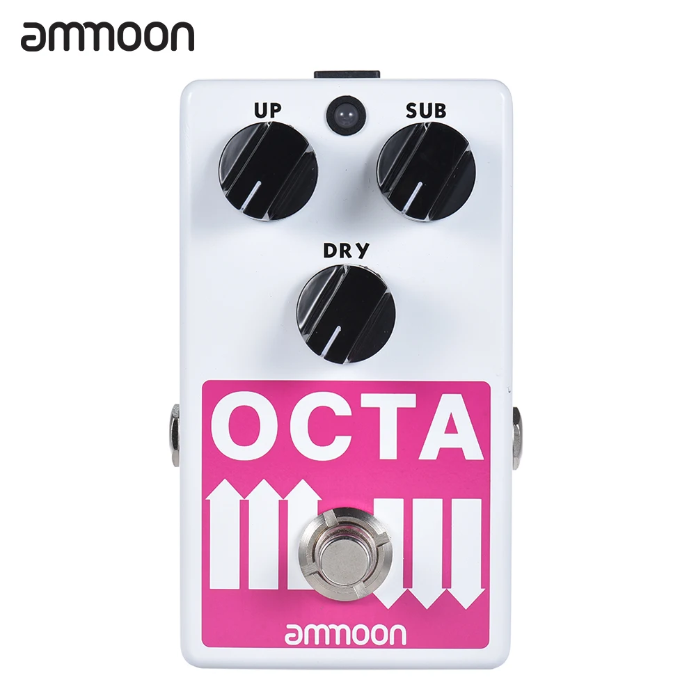 

ammoon OCTA Electric Guitar Polyphonic Octave Generator Effect Pedal Supports SUB/ UP Octave & Dry Signal Full Metal Shell