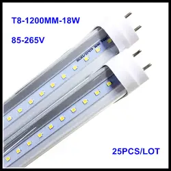 LED Light Tube T8 1.2 м 18 Вт 22 Вт AC85V-265V светодиодный светильник 2835smd Освещение холодный белый/ теплый белый 4 футов led флуоресцентные трубки