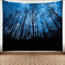 Shiny Night Durable Wall Hanging Beautiful Forest Starry Sky Natural Scenery Pattern Tapestry Bedroom Home Decor Art Shiny Night Durable Wall Hanging Beautiful Forest Starry Sky Natural Scenery Pattern Tapestry Bedroom Home Decor Art