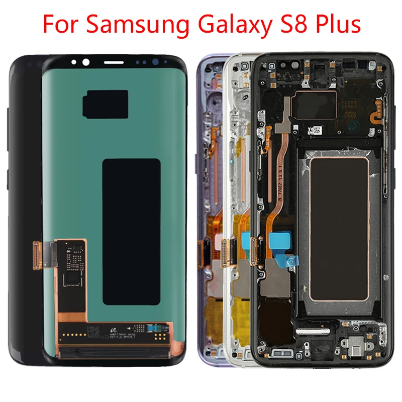 

SUPER AMOLED LCD For Samsung Galaxy S8 Plus Display Touch Screen With Frame Assembly For Samsung S8 Plus G955f Burn Shadow LCD