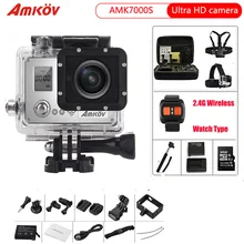 AMKOV Экшн-камера AMK7000S 4K 2," lcd 170 градусов широкоугольный Водонепроницаемый Wifi Пульт дистанционного управления Часы Спортивная камера