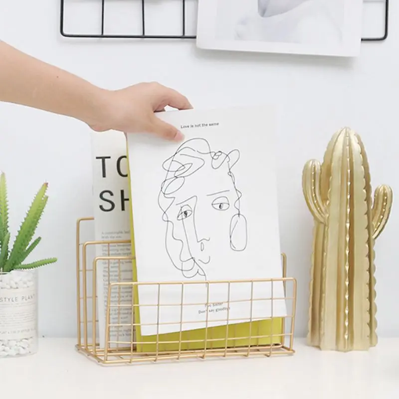 شبكة المطاوع الحديد سطح المكتب تخزين مجلة الرف ملف حامل مُنظِم