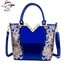 2019 Patent Leder Schulter Tasche Weibliche Abend Partei Taschen Marke Designer Handtaschen Große Kapazität Frauen Pailletten Kreuz Körper Tote(China)