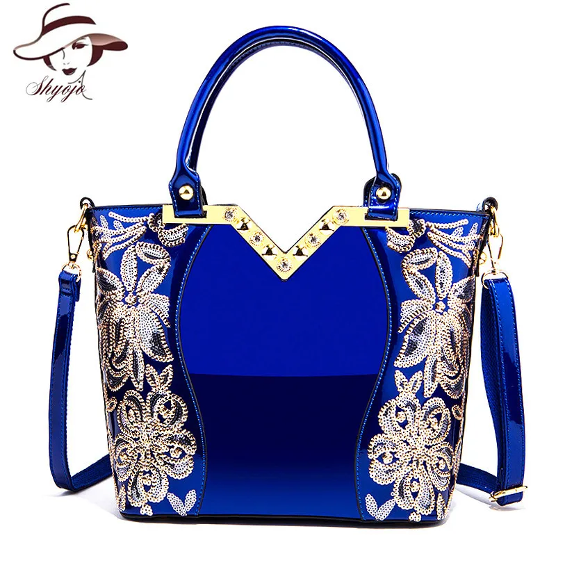  2019 Patent Leather Shoulder Bag Female Evening Party Bags Brand Designer Handbags Large Capacity W - 32861325806