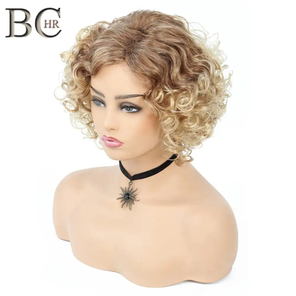 Korotkie Volnistye Volosy Bchr 6 Dyujmov Platinovye Sinteticheskie Volosy Dlya Chernyh Zhenshin Afrikanskie Pricheski Naturalnye Volosy Blond Aliekspress