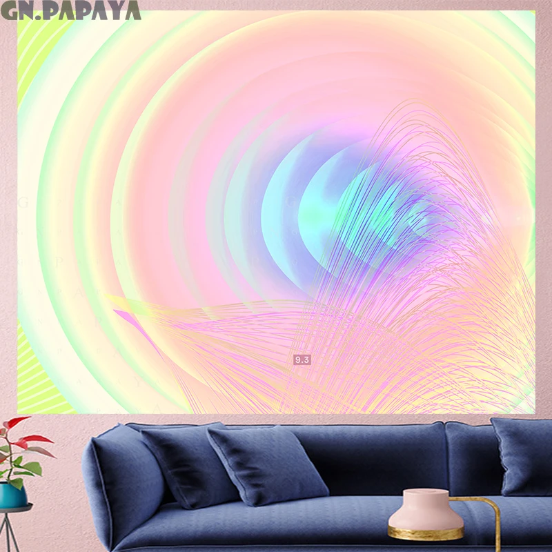 

Rainbow color Vortex hippie wall hanging structure macrame Tapestries hippie Psychedelic Wall carpet Hanging Yoga Mat Home Decor