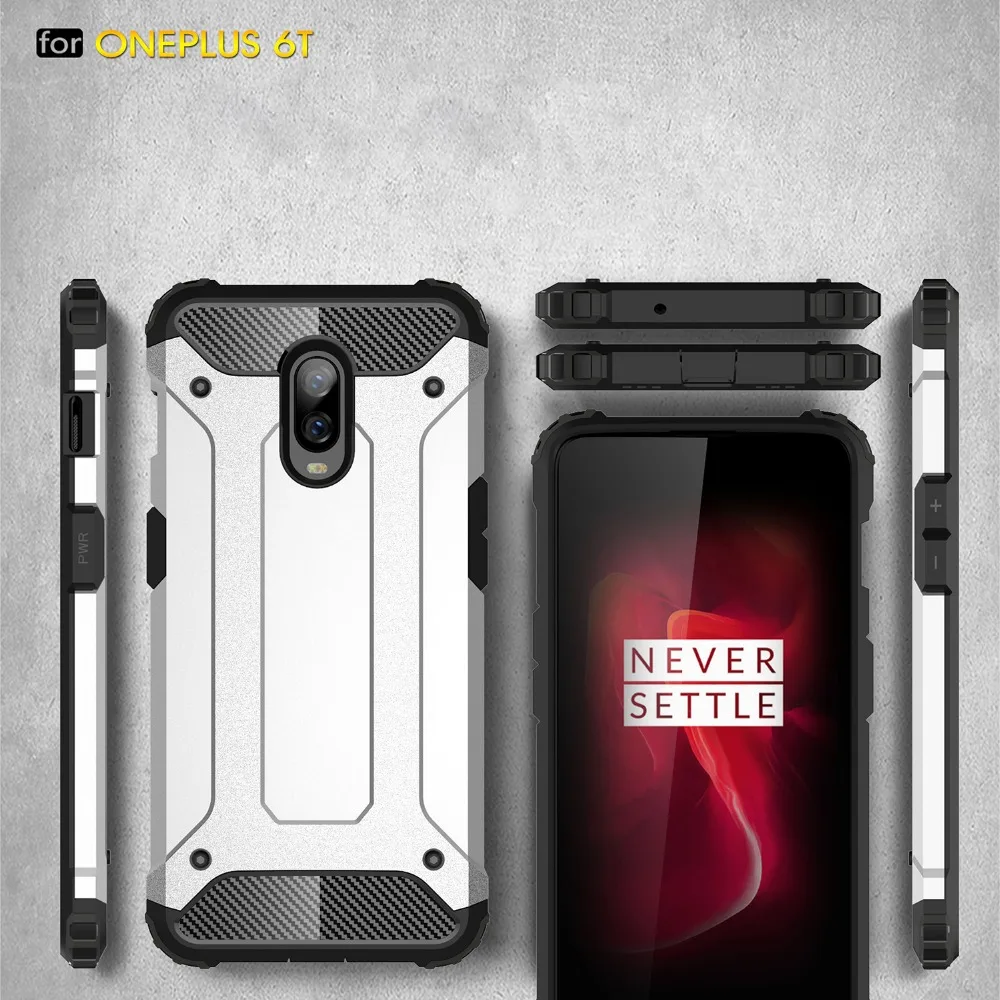 

PC and TPU Case For Oneplus 6 6T Diamond Armor Shockproof Hybird Hard and durable rubber sleeve Capa For Oneplus 6 6T Cover