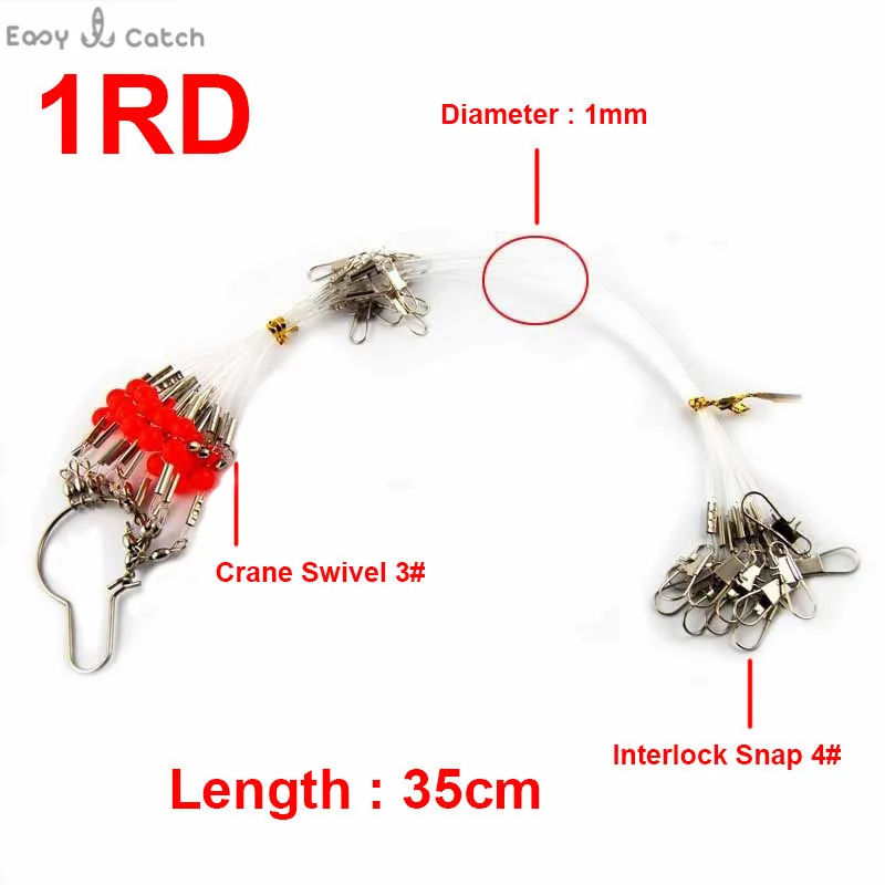 24Pcs/Bags Fishing Leaders Saltwater Fishing Rigs with Swivels