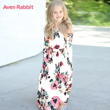 

Girls Long Dress Kids Dresses For Girls Princess Dress Summer Bohemian Long Dress Print Flower Dresses Party Kids Beach Clothes