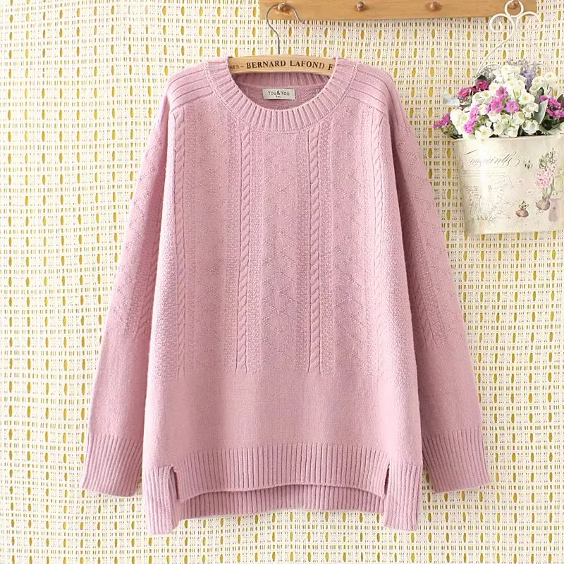 plus size winter women pullovers Criss-Cross sweater 2017 Knitted casual ladies oversize sweater wool female 4XL khaki pink