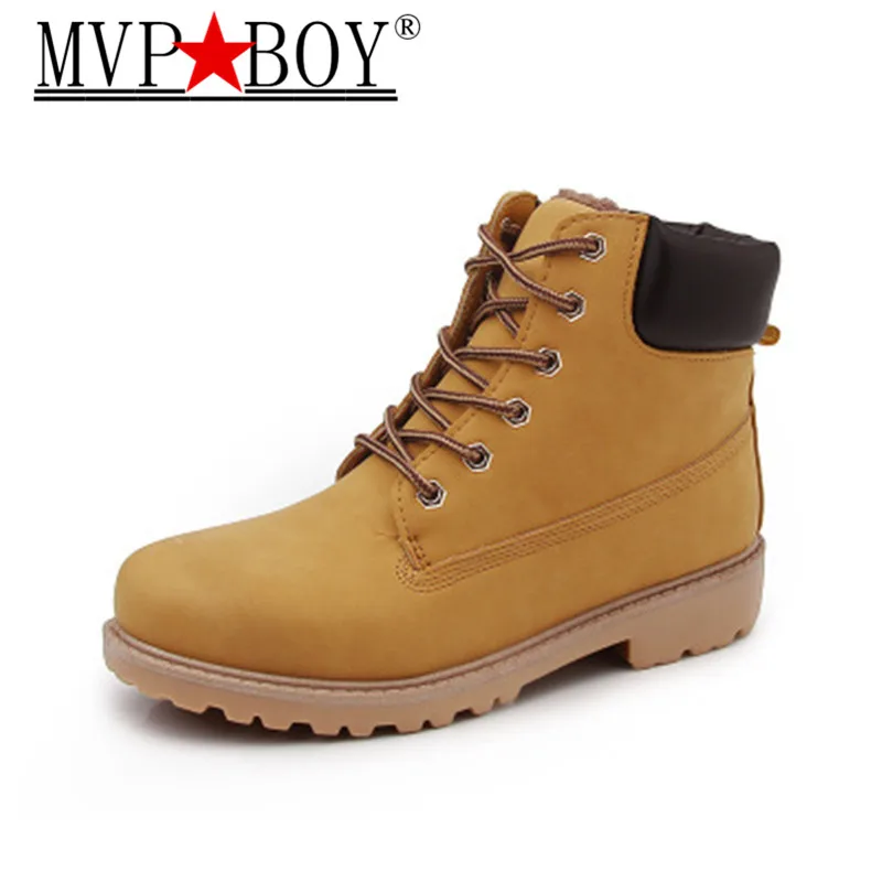 

MVP BOY New Arrival Autumn Winter Sneakers Men Warm Ankle Boots Fashion Male Work Shoes Lover Short Boot Large size 36-46 Black