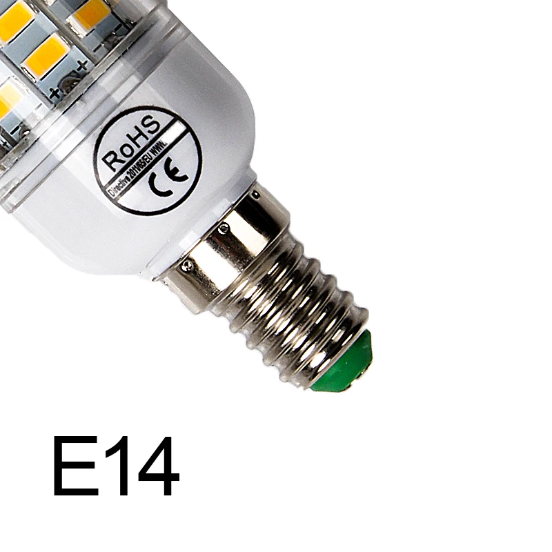 E27 светодиодная лампа E14 Светодиодная AC 220V 240V 24 36 48 56 69 72 LEDs Chandlier Свеча Кукуруза