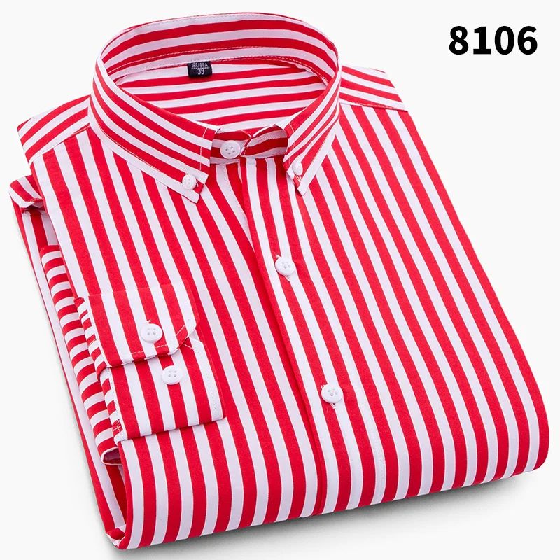 Весенняя рубашка с принтом, Мужская брендовая повседневная одежда, мужская классическая рубашка с длинными рукавами с геометрическим рисунком, нестандартная приталенная рубашка, полиэстер, рубашка для отдыха, xl - Цвет: 8106