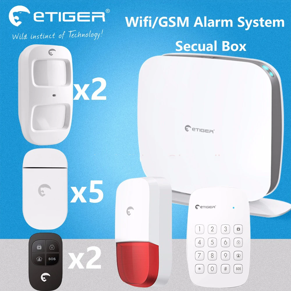 Etiger secual box intruder wifi push message to APP alarm system