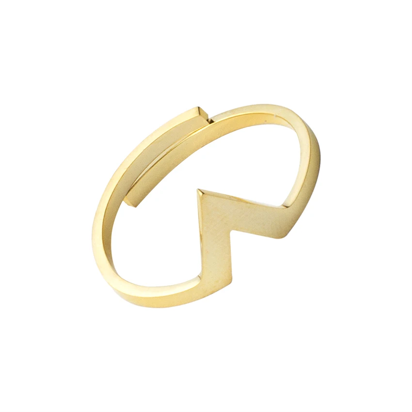 

Bohemia Jewelry Gold Silver Color Adjustable Anillos Mujer Anel Stainless Steel Geometric Triangle Rings For Women Best Friends