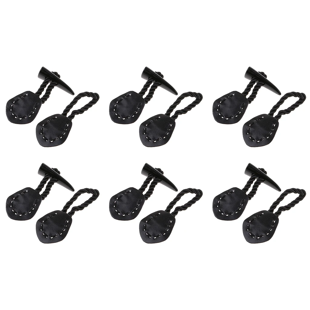6 Pairs Fashion Horn Leather Toggle Buttons Coat Jacket Duffle Sewing Buttons