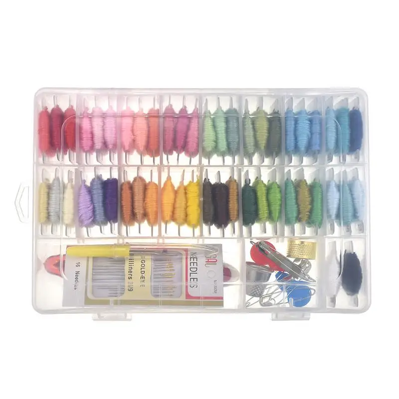 

Colorful Embroidery Exquisite Pen Punch Needle Embroidery Pen Set Craft Tool 50 Colors Threads For Embroidery Threaders Knitting