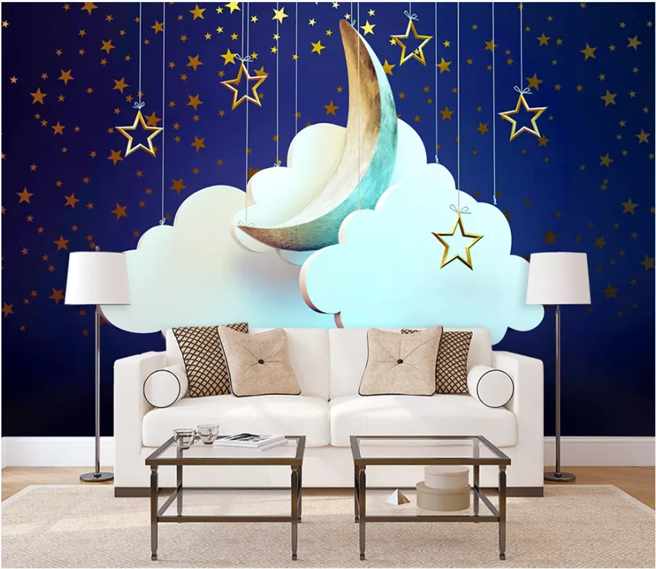 Kids Wallpaper Cartoon 3d Star Paper Cut Children S Room Background Wall Space Boy Design Mural Paper Home Decor Wall Decor Deshpandefoundationindia Org