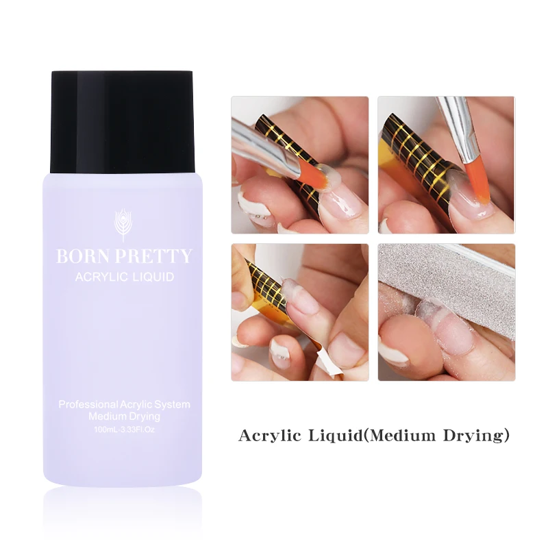 BORN PRETTY Acrylic Liquid Quick Gel Polish For Nail Extension Crystal