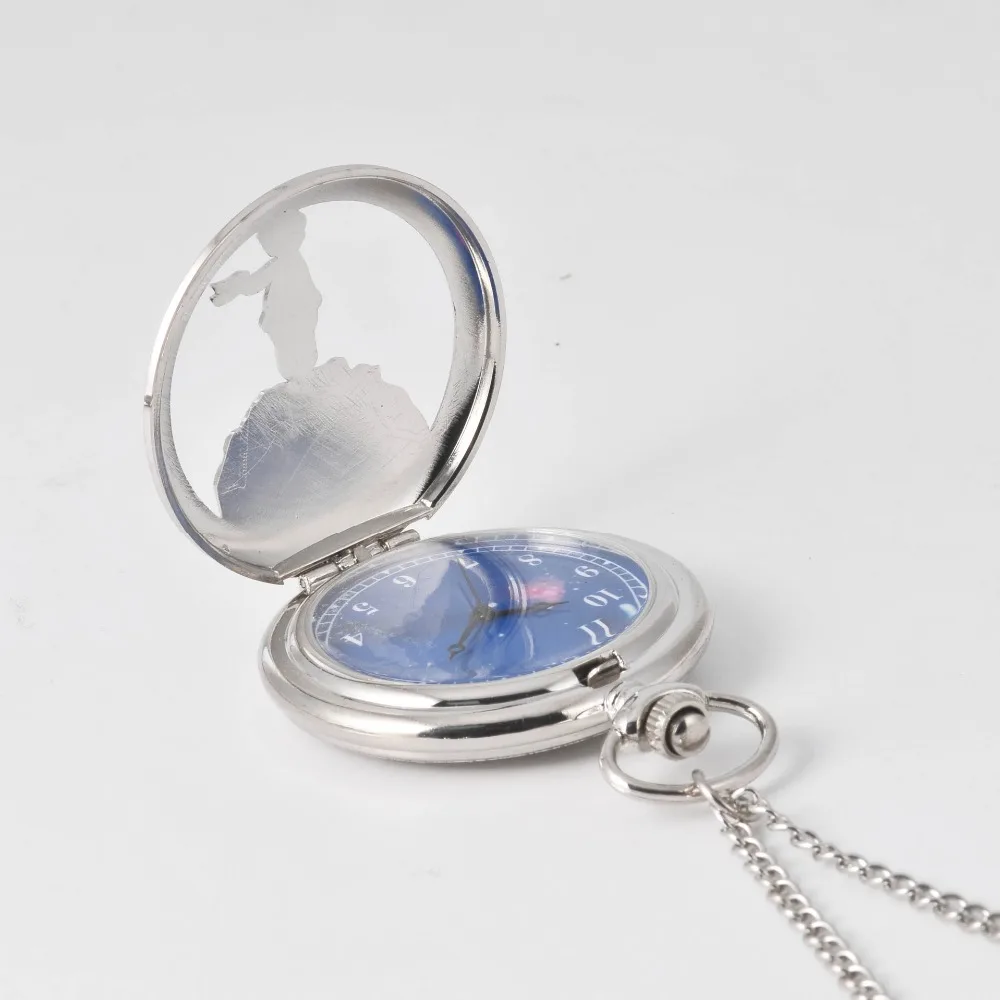 Модный подарок для детей маленький мальчик маленький принц планета Синий Бронзовый винтажные кварцевые карманные часы FOB популярные подарки