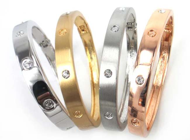 Free shipping high quality wire drawing gold silver rhodium and rose gold plating font b crystal