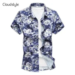 Cloudstyle модный бренд узор для отдыха рубашки с коротким рукавом мужской Национальный Ветер Повседневная Роза Цветочный принт Рубашки