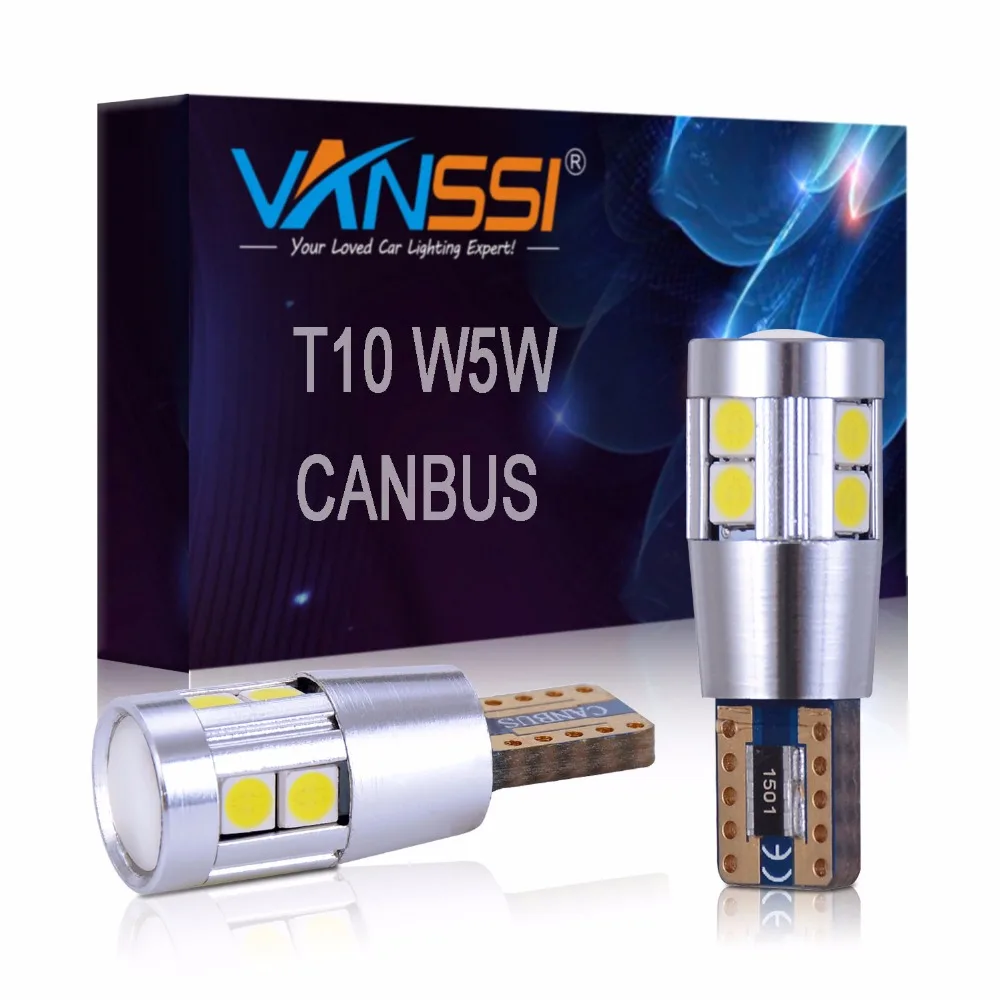 

2Pcs 194 168 W5W LED Canbus Error Free LED Light Bulb 9smd 3030 LED Super Bright 6000K White DC12-24V