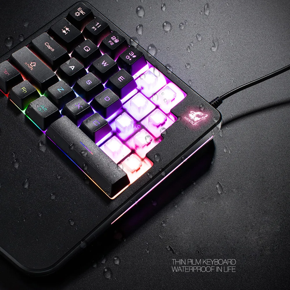 Новый мини портативный эргономичный дизайн K108 Проводная 28 клавиш LED подсветка Usb