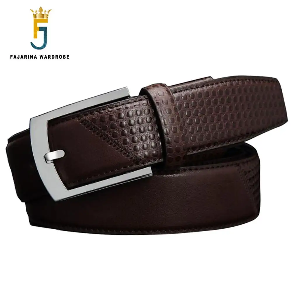 

FAJARINA Mens Quality Design Pin Buckle Dot Paid Surface Genuine Leather Belts Men Men's All-match Apparel Accessories LUFJ27CC