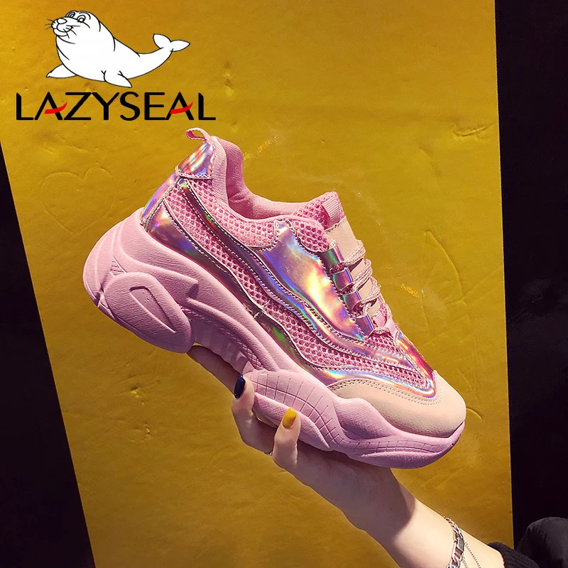 LazySeal/сетчатая дышащая обувь; женские кроссовки; дышащие кроссовки на платформе; женские ботинки на шнуровке; женская обувь; кроссовки; chaussure
