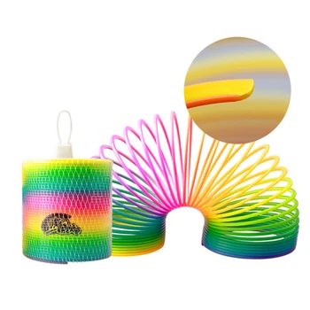 

1pcs Rainbow Circle Color Child Coil Stretchable Kids Toys Funny Toys Elastic Ring Kids Toys for Baby Gift Classic Toy K2758