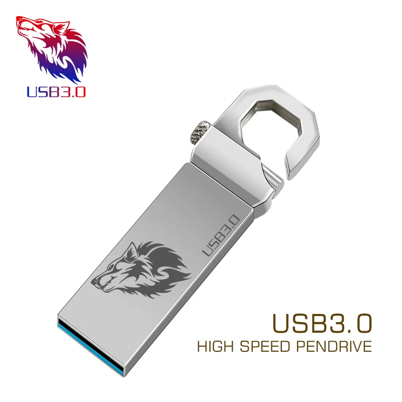

New usb 3.0 flash drive 128GB Silver Metal Pen Drive 64GB High Speed usb Stick 16GB 8GB Pendrive 3.0 Keychain cle usb 32gb