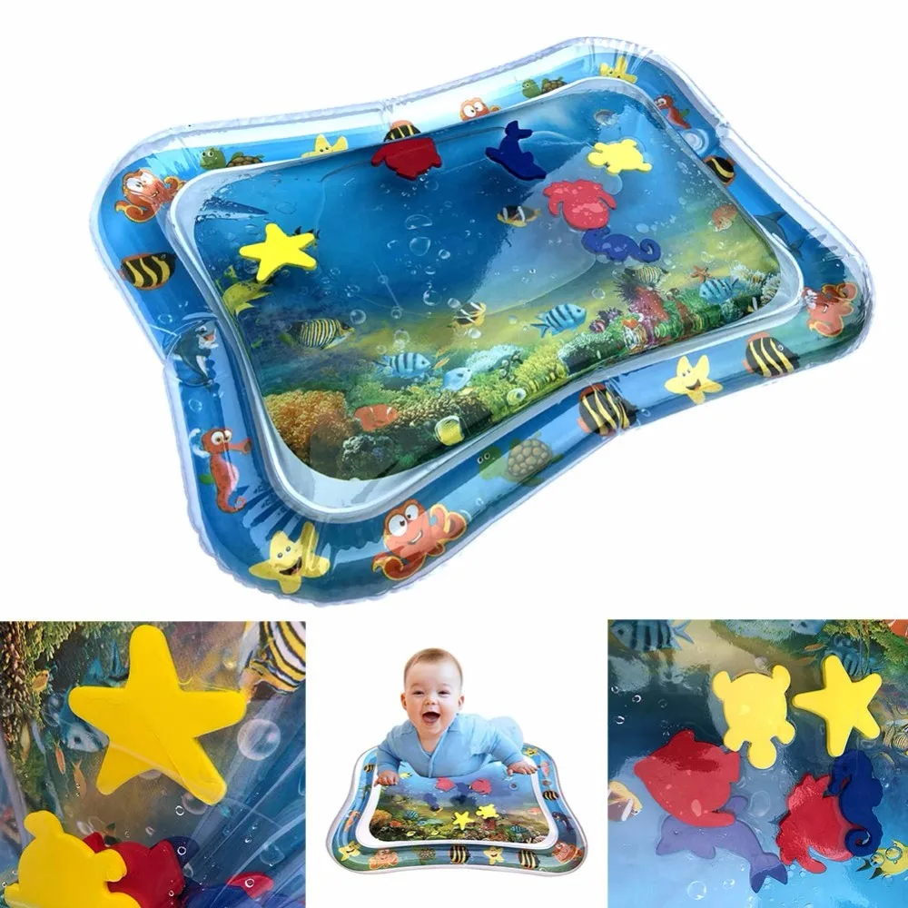 Water Cushion Cool Mat Inflatable Baby Water Play Mat Fun Activity Center for Children & Infants Infant Tummy Time Playmat Toys