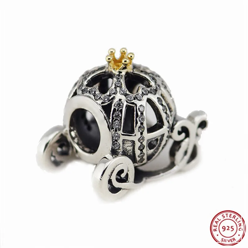 

Cinderella's Pumplin Coach Charm Beads for Women Jewelry Making DIY Fit PANDORA Charms Silver 925 & 14ct Gold Original FL185K